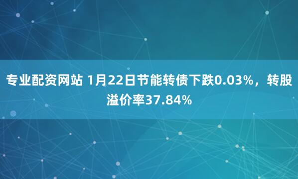 专业配资网站 1月22日节能转债下跌0.03%，转股溢价率37.84%