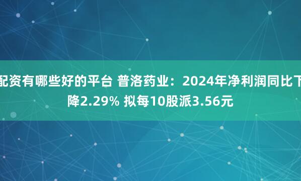 配资有哪些好的平台 普洛药业：2024年净利润同比下降2.29% 拟每10股派3.56元