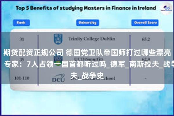 期货配资正规公司 德国党卫队帝国师打过哪些漂亮仗？专家：7人占领一国首都听过吗_德军_南斯拉夫_战争史