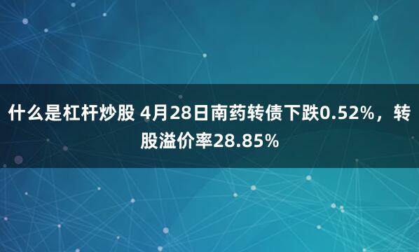 什么是杠杆炒股 4月28日南药转债下跌0.52%，转股溢价率28.85%