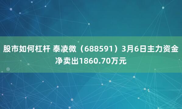 股市如何杠杆 泰凌微（688591）3月6日主力资金净卖出1860.70万元